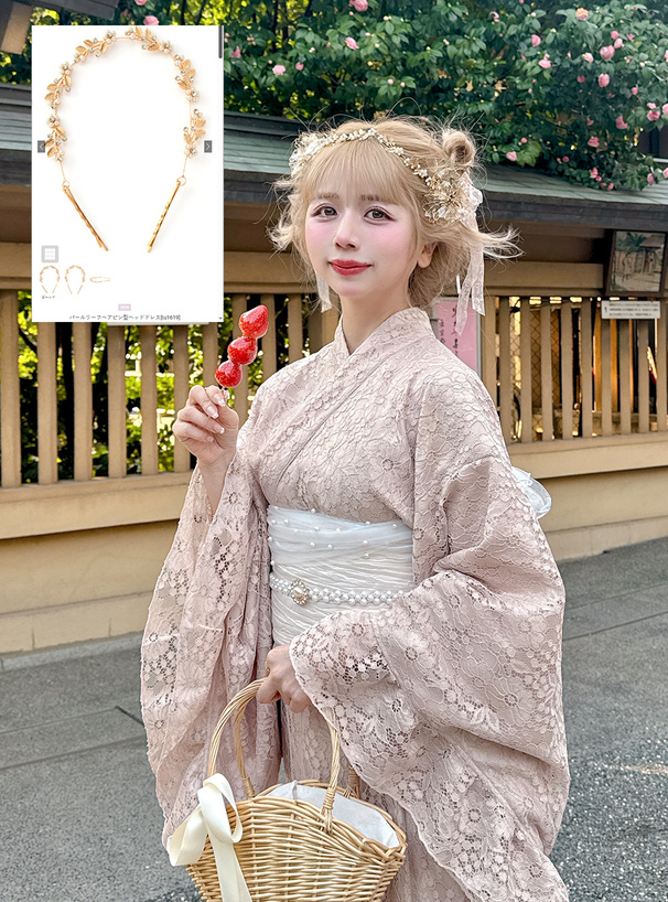 パールリーフヘアピン型ヘッドドレス[tu1619] | レディース