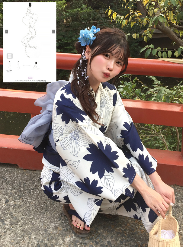 パールチェーンヘアクリップ