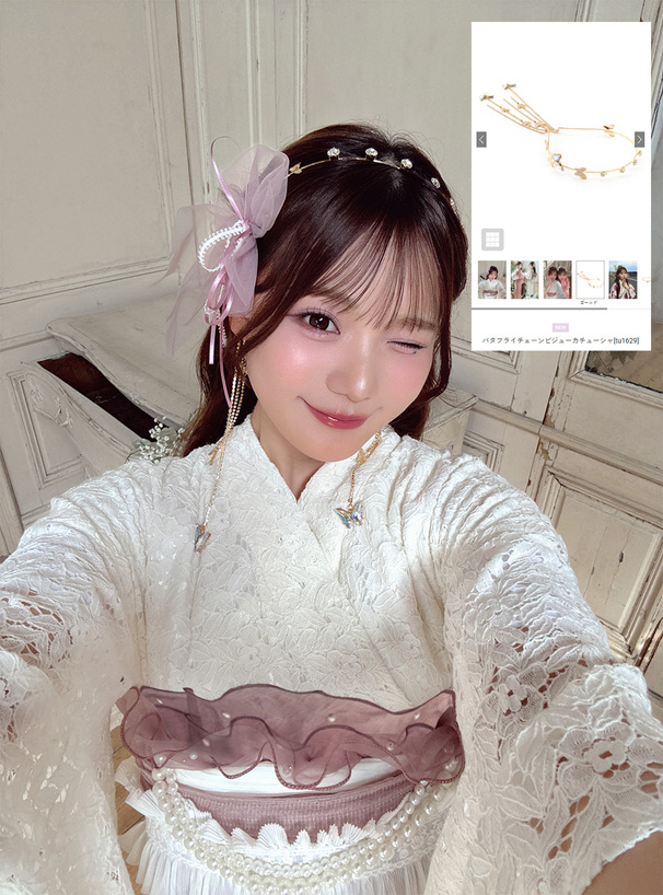 バタフライチェーンビジューカチューシャ[tu1629] | レディース