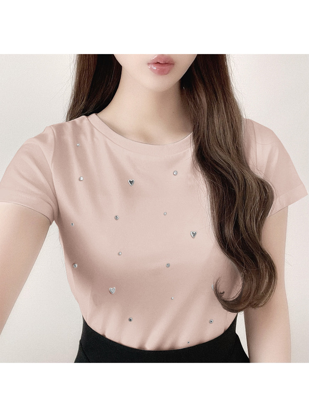 STARTER tシャツ ハートロゴショート丈ハーフジップTシャツ