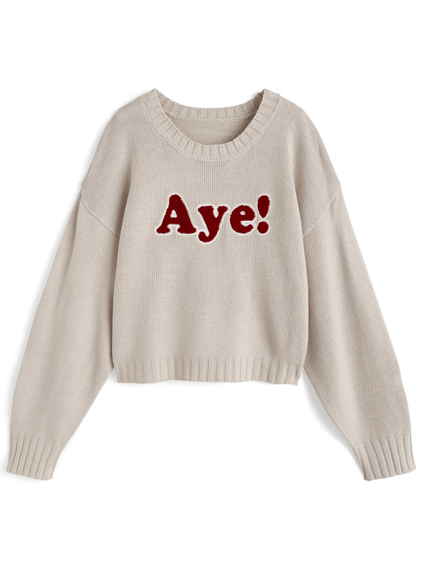 サガラ刺繍ロゴニットトップス