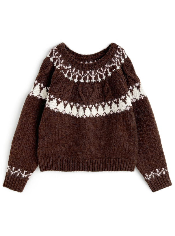 ノルディックローゲージニットトップス