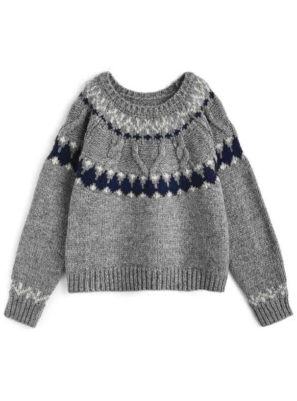 ノルディックローゲージニットトップス