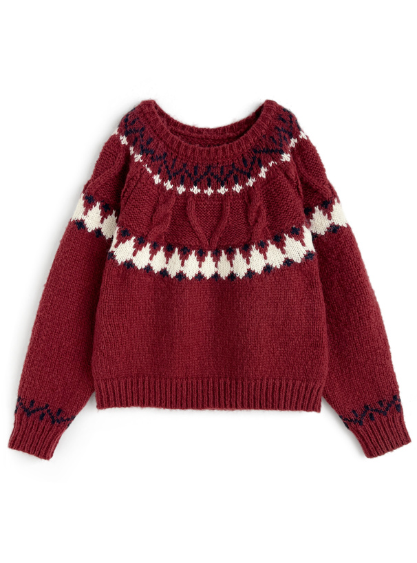 ノルディックローゲージニットトップス