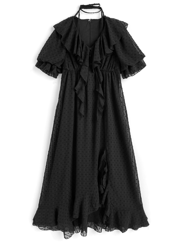 elisabetta franchi ドット　フリル　ワンピース ELISABETTA FRANCHI/エリザベッタフランキ ワンピース【公式