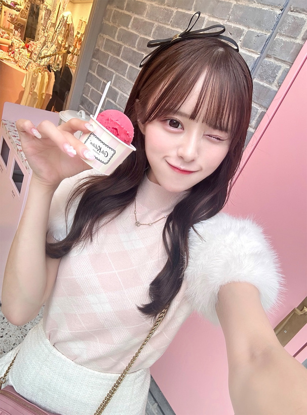 アーガイルチェック柄ファースリーブニットトップス