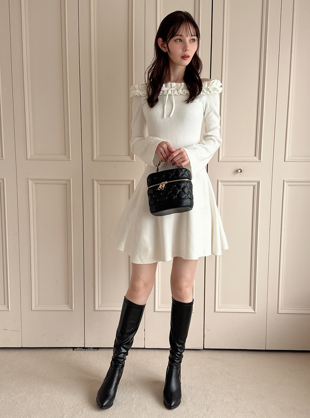 Not your rose オフショルダー ホワイト ミニワンピース Not your rose オフショルダー ホワイト ミニワンピース オフ