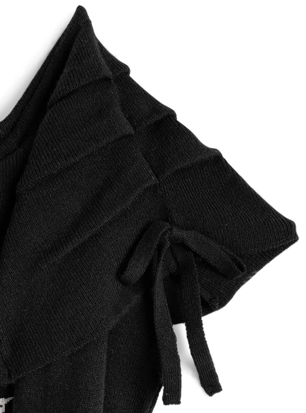 千鳥柄オフショルダーリボンミニワンピース