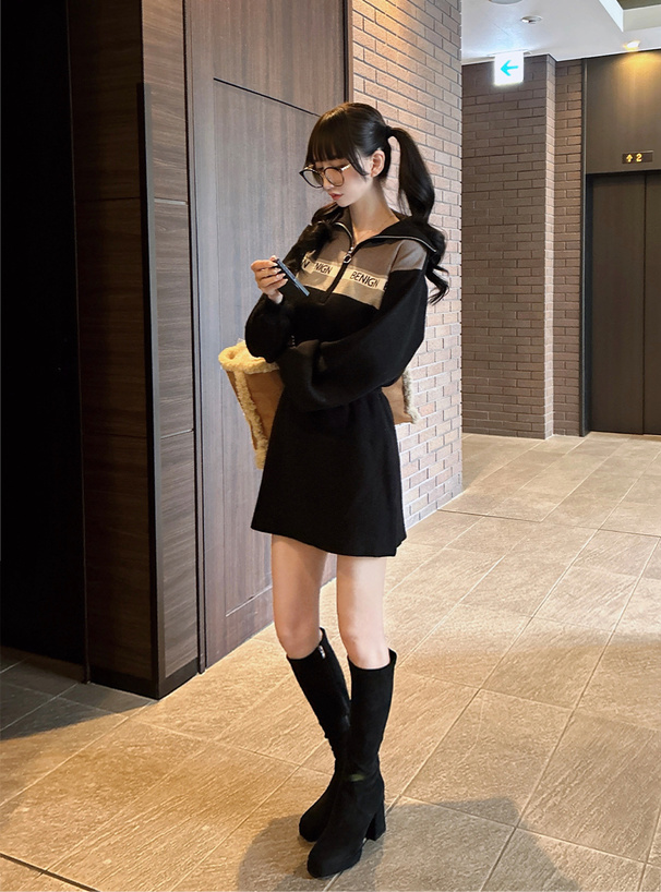 ロゴニットミニワンピース[tu1718] | レディースファッション通販の