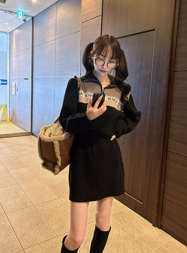 ロゴニットミニワンピース