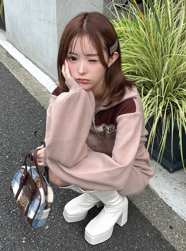 ロゴニットミニワンピース