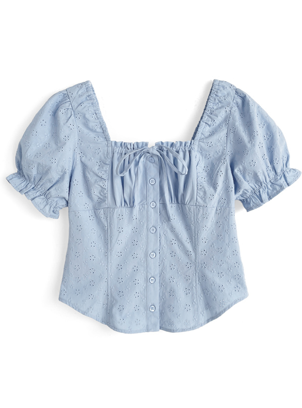 コットンレースブラウス