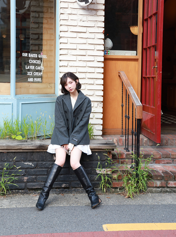 フェイクウールダブルボタンジャケット