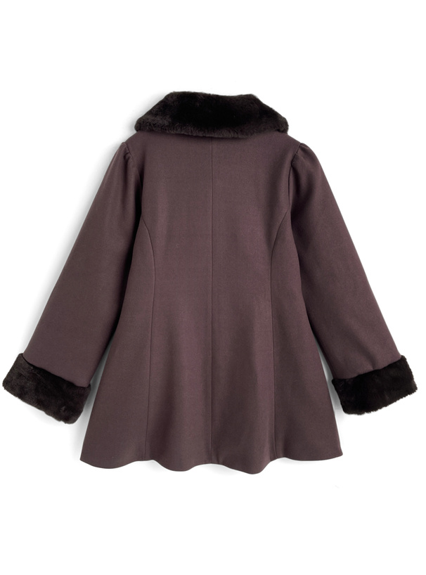 ファーリボンフェイクウールコート