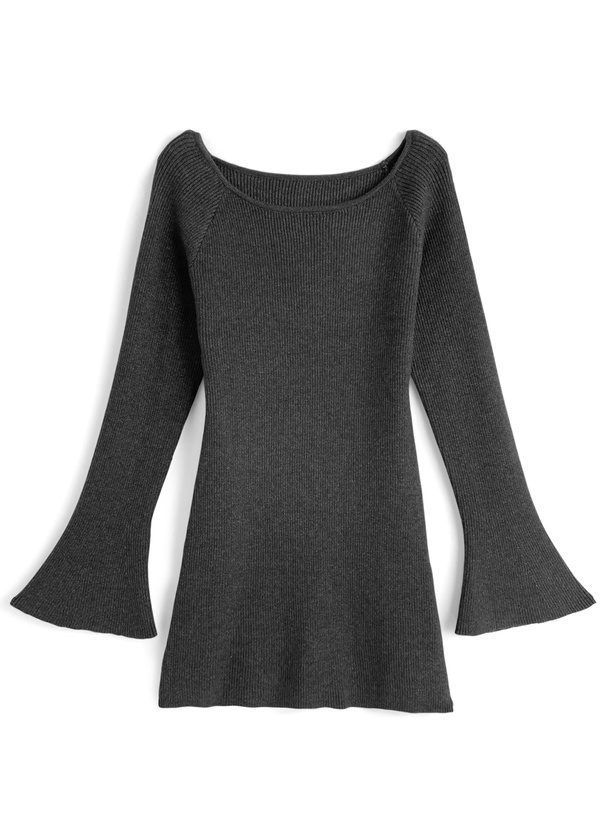 2Wayケープ付きオフショルダーニットミニワンピース[tu1764