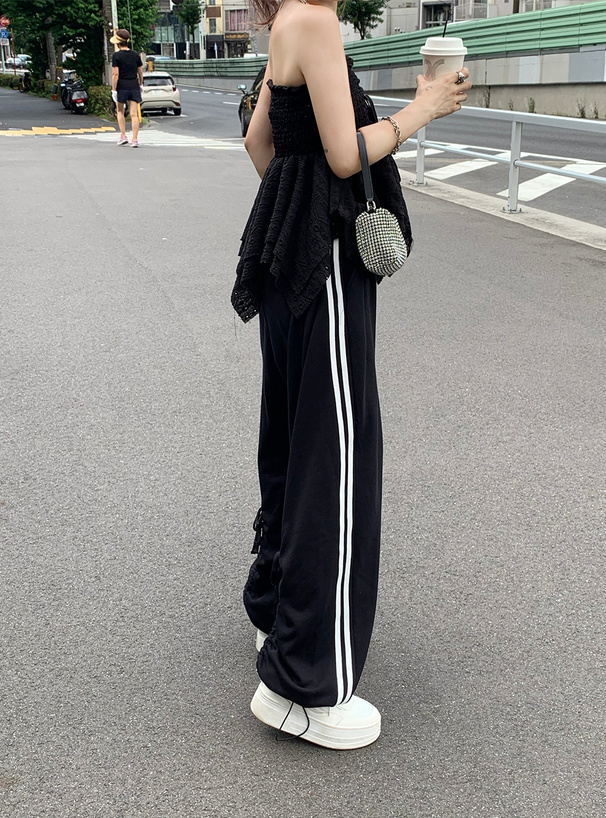サイドラインドロストスウェットカーブパンツ