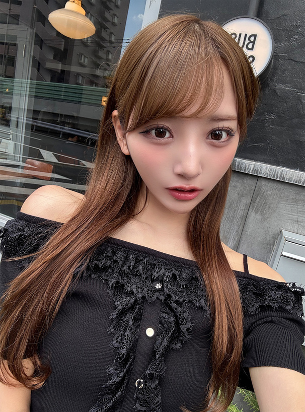 オフショルダーレースリブニットトップス