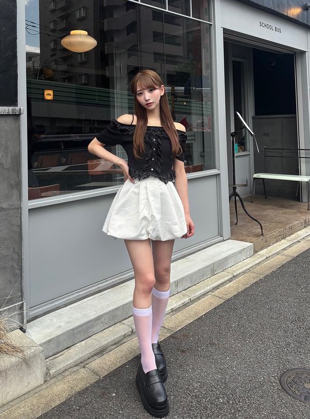 オフショルダーレースリブニットトップス[tu1773] | レディース