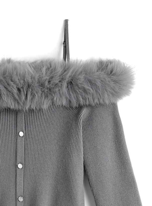 ファーオフショルダーニットトップス[tu1774] | レディース