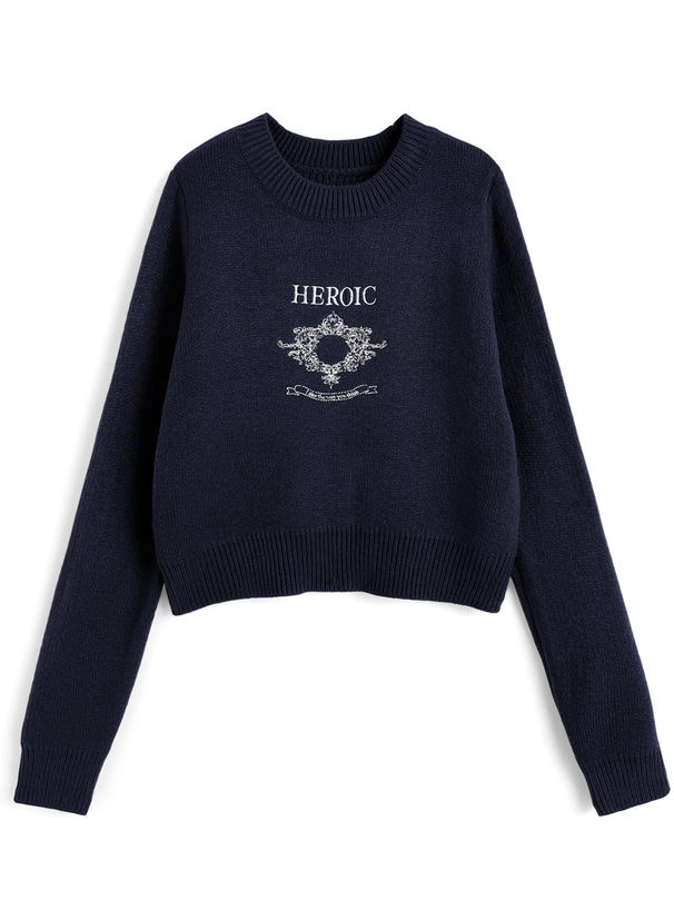 ロゴ刺繍ニットトップス[tu1782]