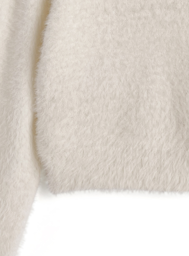 レイヤード風シャギーニットトップス