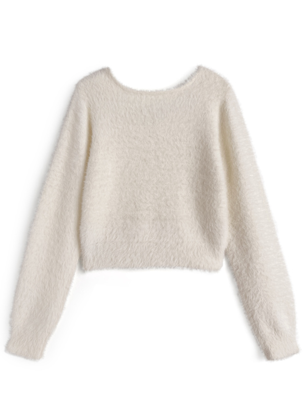 レイヤード風シャギーニットトップス