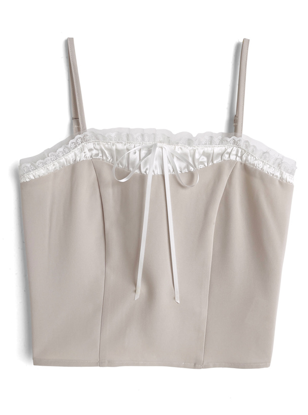 サテンリボンレースキャミソール
