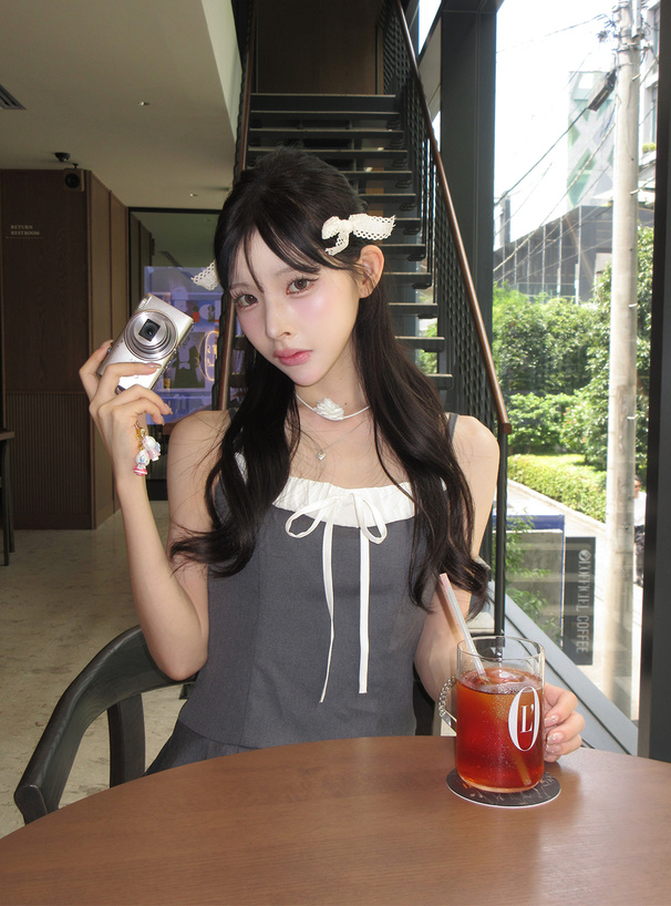 ギャザー切り替えフレアキャミミニワンピース[tu1787] | レディース