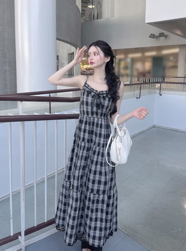 coquette ダークコア 姫ギャル チェック フリル キャミ ワンピース coquette ダークコア 姫ギャル チェック フリル キャミ