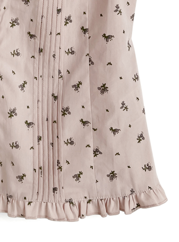 小花柄タックフリルトップス