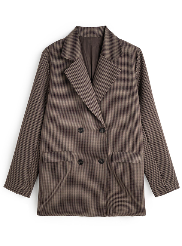千鳥柄ダブルテーラードジャケット[tu1794] | レディースファッション