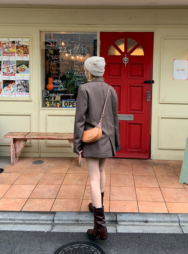 千鳥柄ダブルテーラードジャケット