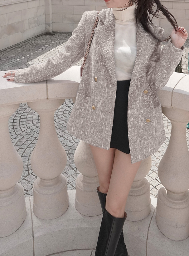 ツイードテーラードダブルジャケット[tu1795] | レディース