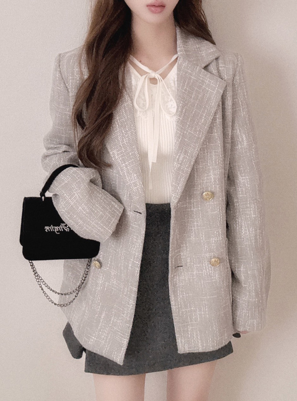 ツイードテーラードダブルジャケット[tu1795] | レディース