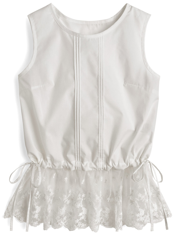 レース切替ピンタックノースリーブブラウス[tu1796]