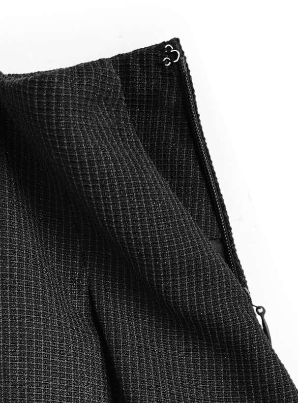 ハートボタンジャケット×フレアスカートツイードセットアップ