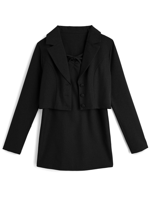 ジャケット×キャミソールミニワンピースセットアップ