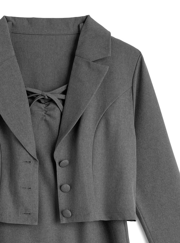 ジャケット×キャミソールミニワンピースセットアップ