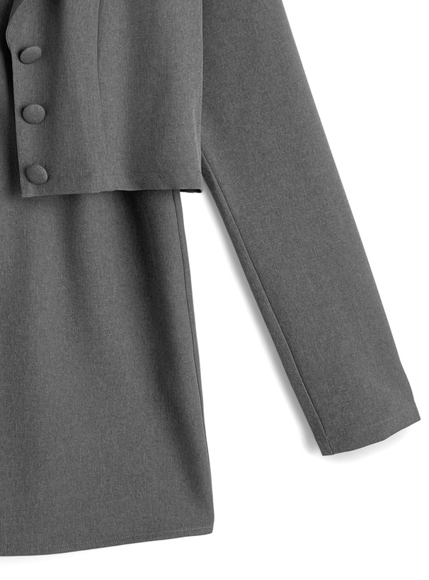 ジャケット×キャミソールミニワンピースセットアップ