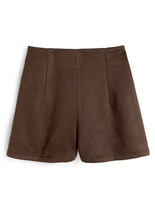スエードハイウエストショートパンツ