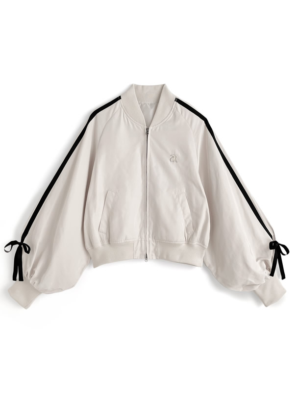 ダブルジップラインリボンブルゾン