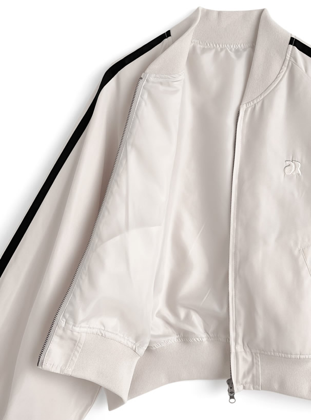 ダブルジップラインリボンブルゾン