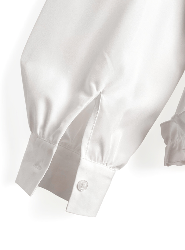 ウエストリボンギャザーフリルシャツ