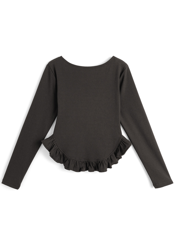 裾フリルスクエアネックトップス[tu1826] | レディースファッション