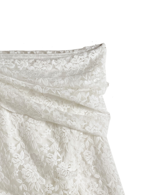 オフショルダーアシメギャザーレーストップス