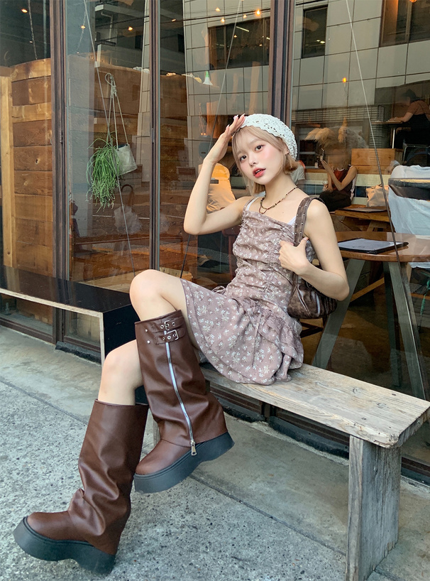 花柄ドロストフリルキャミソールミニワンピース[tu1840] | レディース