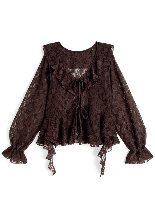 ダブルリボンレースフリルボレロ[tu1842] | レディースファッション