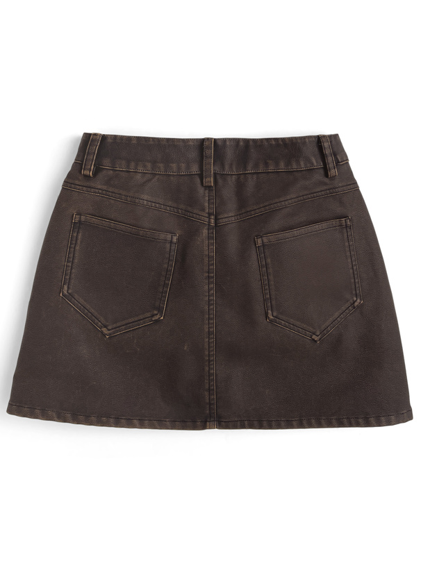 インパン裏地付きレザーミニスカート