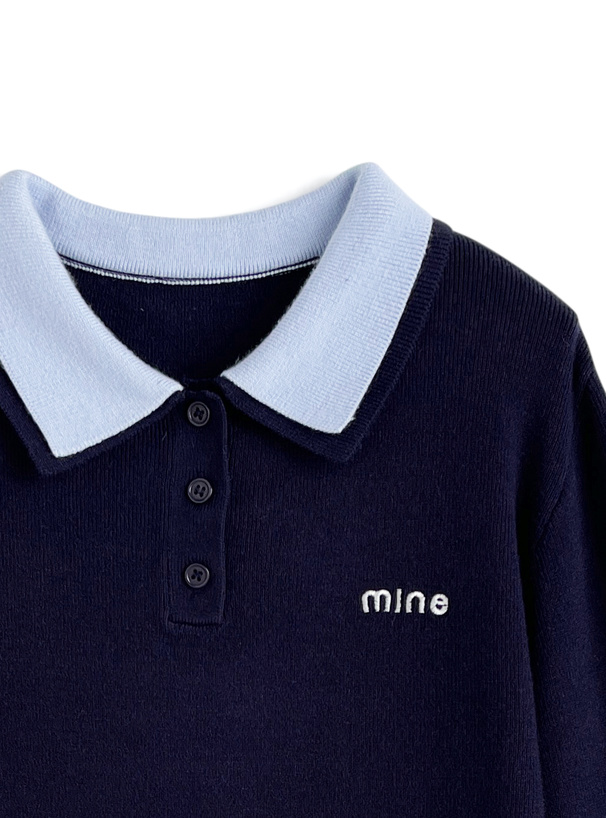 sheller シェリエ ポロニット ニットトップス　ニット　セーター　Tシャツ cheriella ニット セーター 「cheriella」配色ポロリブニット半袖