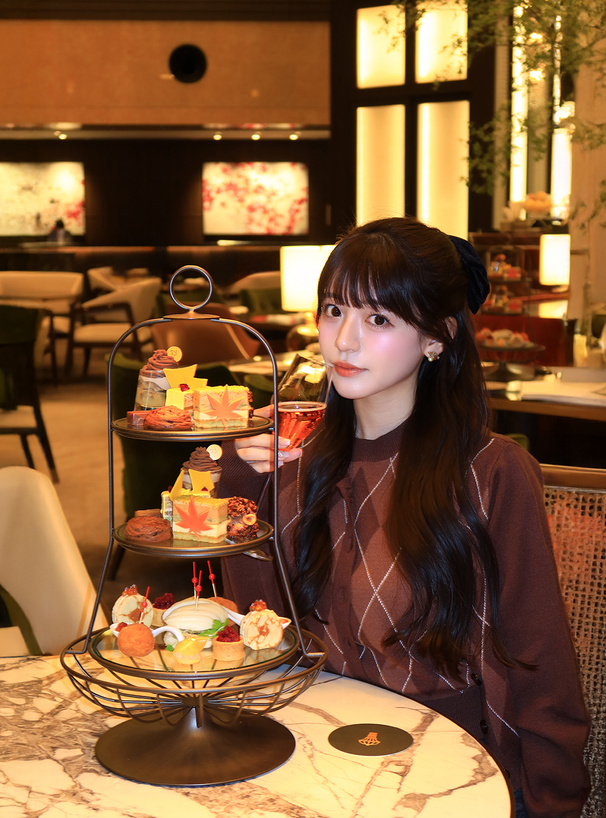 アーガイル柄ニットカーディガン×ノースリーブトップスアンサンブル